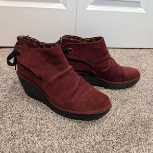 Fly London Suede Wedge Booties Size 41